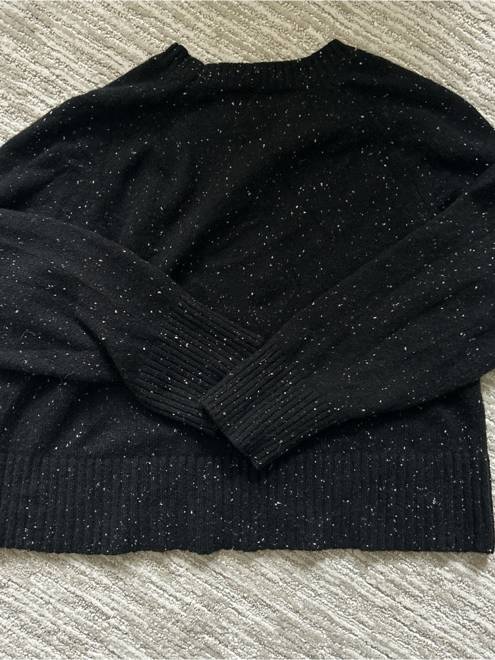 Everlane Black Speckled Crewneck Sweater